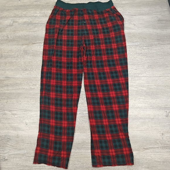 Little Sleepies Adult Tartan Pajamas Shirt Small Bottoms XL Plaid Red Green - Picture 7 of 13
